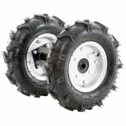 Kit 2 Roues Pneumatique Avec Moyeux Pour Motobineuse Et Motoculteur 400x8 LEA - Noir