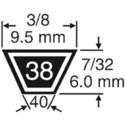 LEM SELECT Courroie Universelle Kevlar 3L280 Adaptable Noma 50307 -9,5X6
