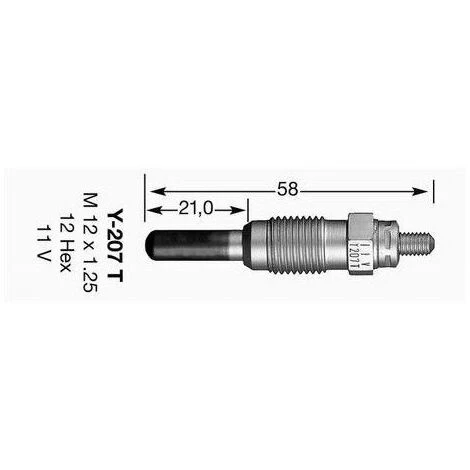 Bougie De Prechauffage NGK Y-207T 3 Bougie De Prechauffage NGK Y-207T